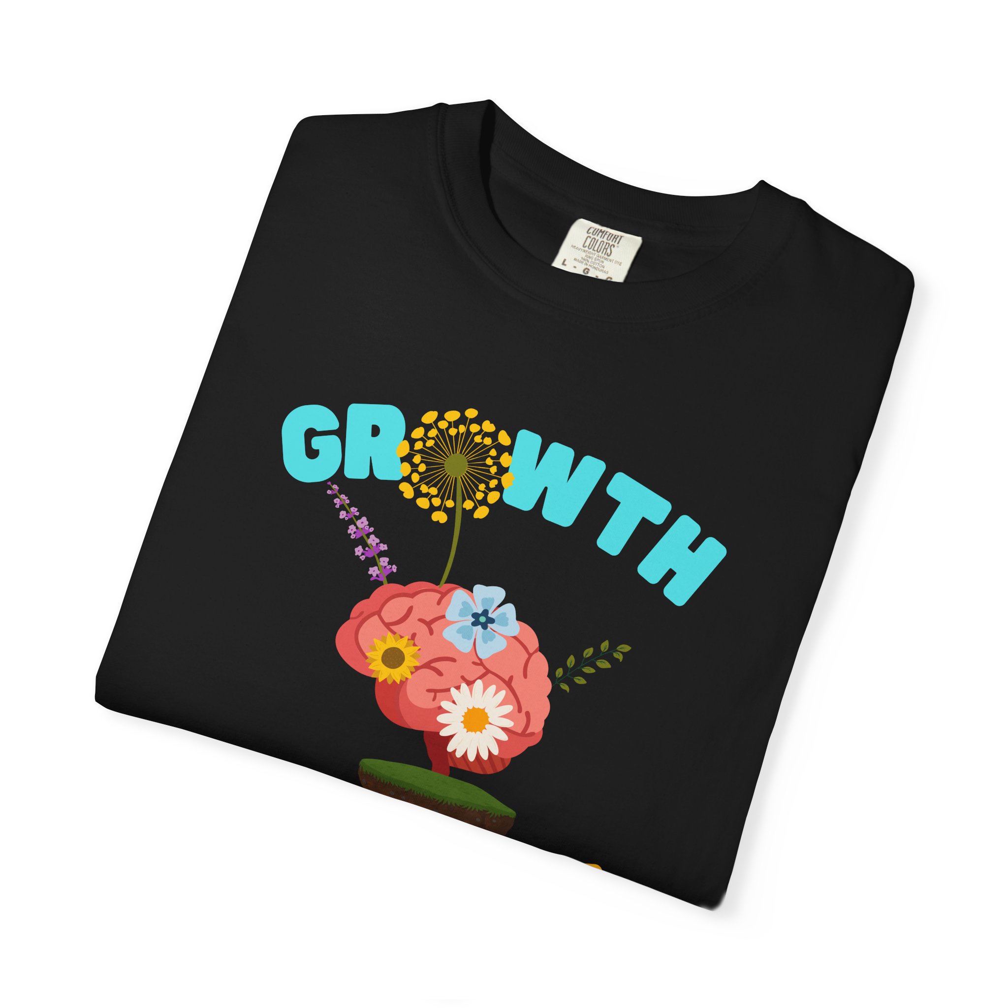 Growth Mindset T-shirt | Floral Brain Illustration, Positive Psychology Tee - Image 3