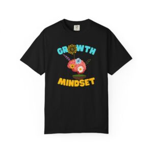 Growth Mindset T-shirt | Floral Brain Illustration, Positive Psychology Tee